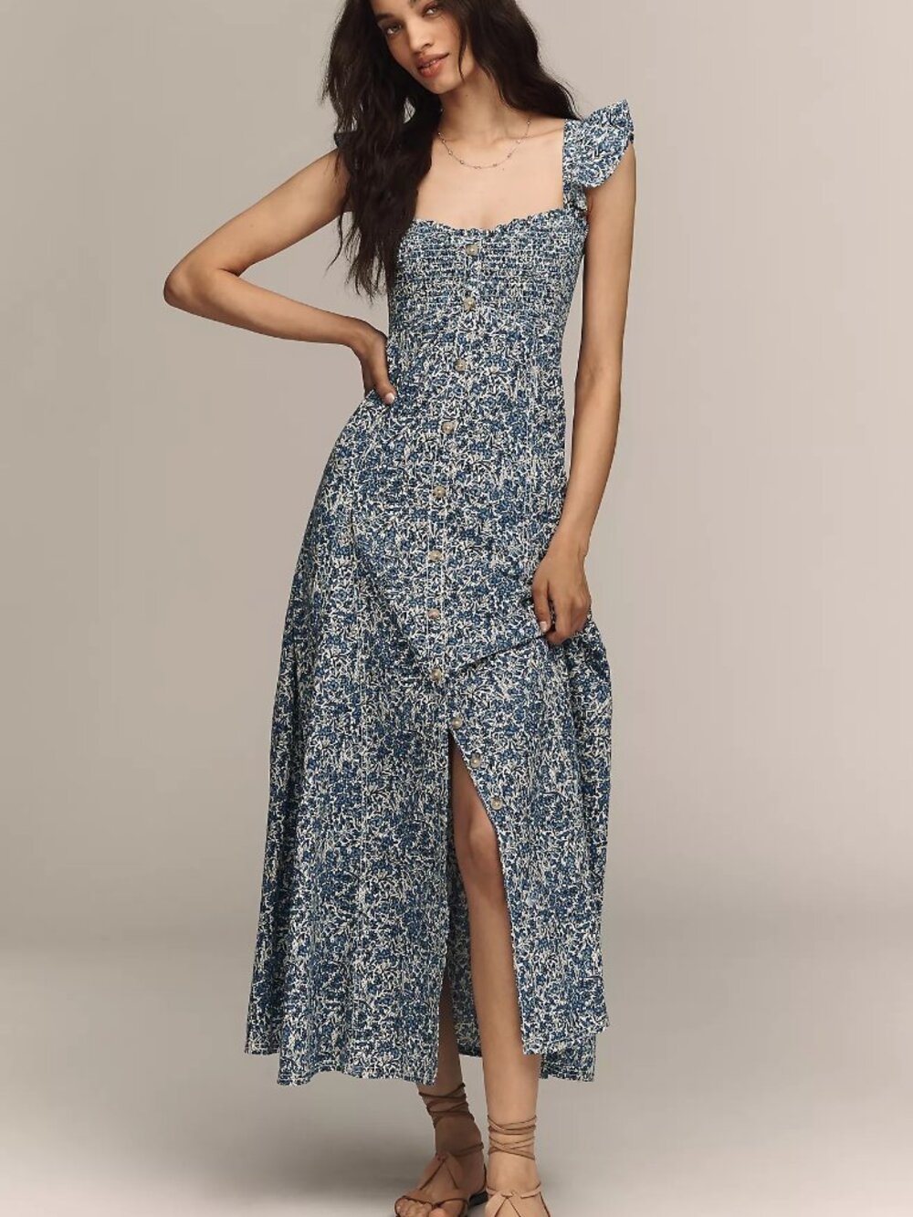 Pilcro 100% Cotton Buttondown Midi Dress